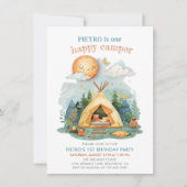 One Happy Camper Boys 1. Geburtstag Einladung (Vorderseite)