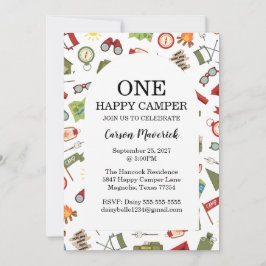 One Happy Camper Boys Birthday  Einladung