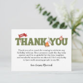 One Happy Camper Boys Birthday Thank You Card (Stehend Vorderseite)