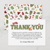 One Happy Camper Boys Birthday Thank You Card (Vorne/Hinten)