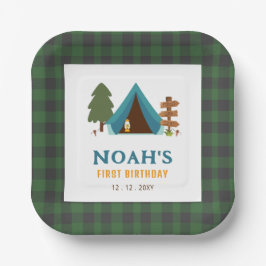 One Happy Camper Boys erster Geburtstag Pappteller