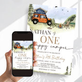 One Happy Camper Camping Boy Birthday Einladung