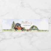 One Happy Camper Camping Boy Birthday Wasserflaschenetikett (Einzelnes Label)