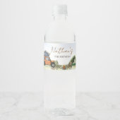 One Happy Camper Camping Boy Birthday Wasserflaschenetikett (Vorderseite)