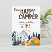 One Happy Camper | Camping Einladung zum Geburtsta (Stehend Vorderseite)