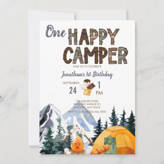 One Happy Camper | Camping Einladung zum Geburtsta