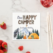 One Happy Camper | Camping Geburtstag Serviette (Beispiel)