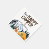 One Happy Camper | Camping Geburtstag Serviette (Ecke)