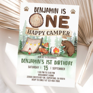 One Happy Camper Einladung Camping Birthday Invit