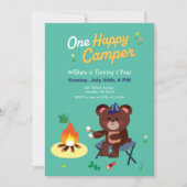 One Happy Camper Einladungen zum ersten Geburtstag (Vorderseite)