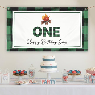One Happy Camper Erster Geburtstag Banner