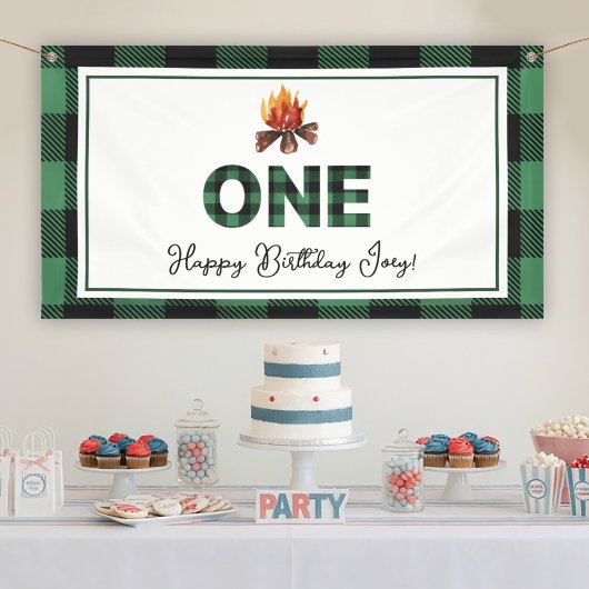 One Happy Camper Erster Geburtstag Banner