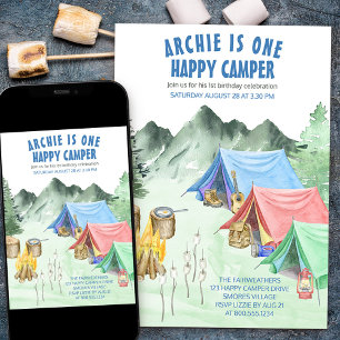 One Happy Camper Erster Geburtstag Camping Einladung