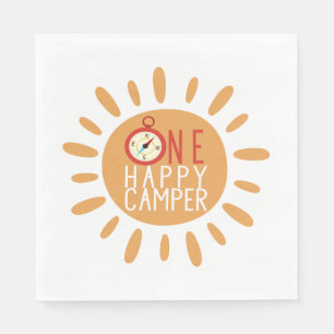 One Happy Camper Erster Geburtstag Camping Sun Par Serviette