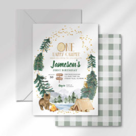 One Happy Camper Erster Geburtstag Einladung