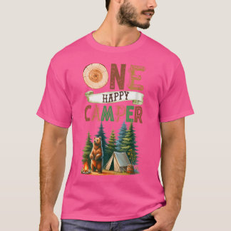 One Happy Camper Erster Geburtstag Familie Camping T-Shirt