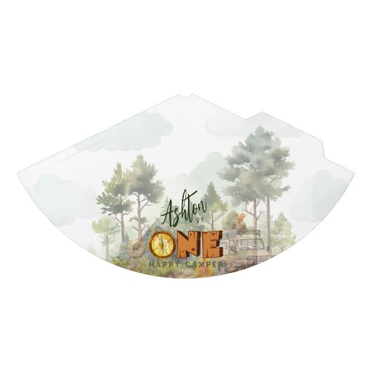 One Happy Camper Erster Geburtstag Partyhütchen (Vorderseite)