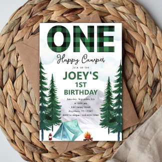 One Happy Camper First Birthday Invitation Einladung