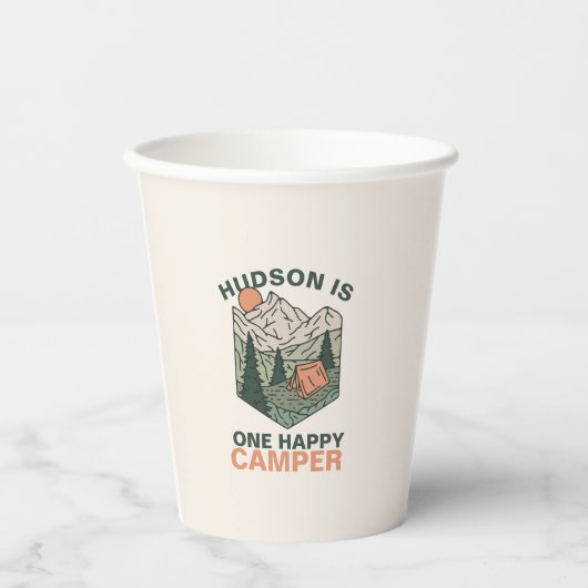 One Happy Camper First Birthday Pappbecher (Vorderseite)