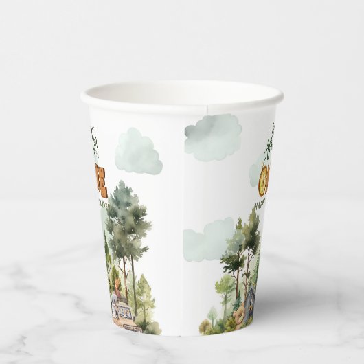 One Happy Camper First Birthday  Pappbecher (Rechts)