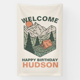One Happy Camper First Birthday Party Welcome Sign Banner