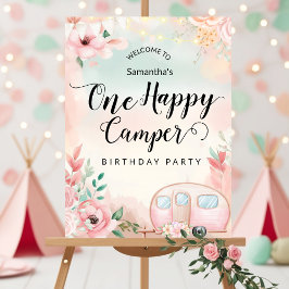 One Happy Camper First Birthday Poster