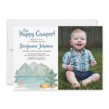 One Happy Camper Foto Mountains Jungs 1. Geburtsta