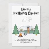 🎉 One Happy Camper Geburtstag - Abenteuer wartet! Einladung (Vorderseite)
