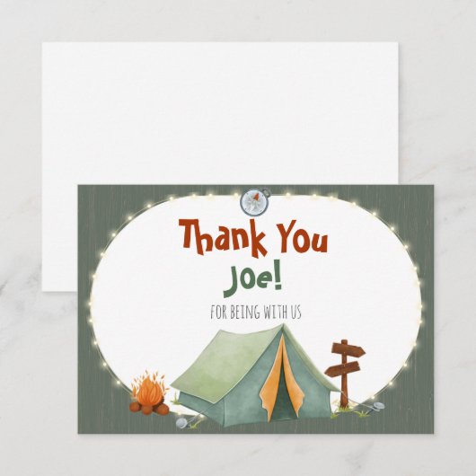 One Happy Camper Geburtstag Danke Karte (Vorne/Hinten)