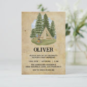 One Happy Camper Geburtstag Einladung (Stehend Vorderseite)