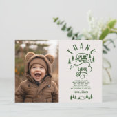 One Happy Camper Geburtstag Foto danke Karte (Stehend Vorderseite)