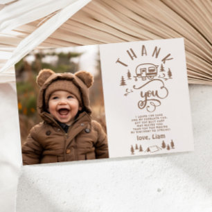 One Happy Camper Geburtstag Foto danke Karte