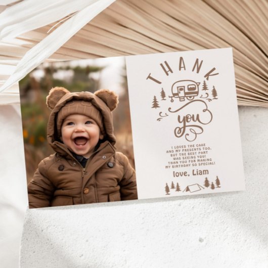 One Happy Camper Geburtstag Foto danke Karte