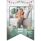 One Happy Camper Geburtstag Monatliches Foto Wimpelkette (Erste Fahne)