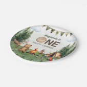 One Happy Camper Geburtstagsparty Pappteller (Schrägansicht)