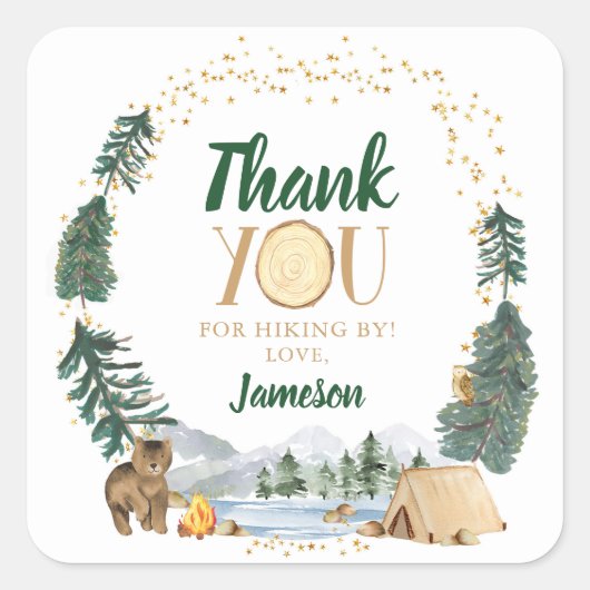 One Happy Camper Geburtstagsparty Stickers (Vorderseite)