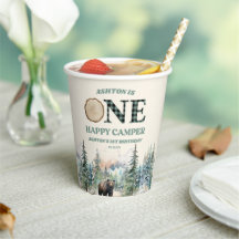 ONE Happy Camper Green Bär 1. Geburtstag Party