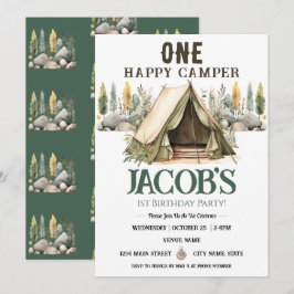 One Happy Camper Kindergeburtstag Einladung