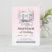 One Happy Camper Kindergeburtstag Foto Einladung (Stehend Vorderseite)