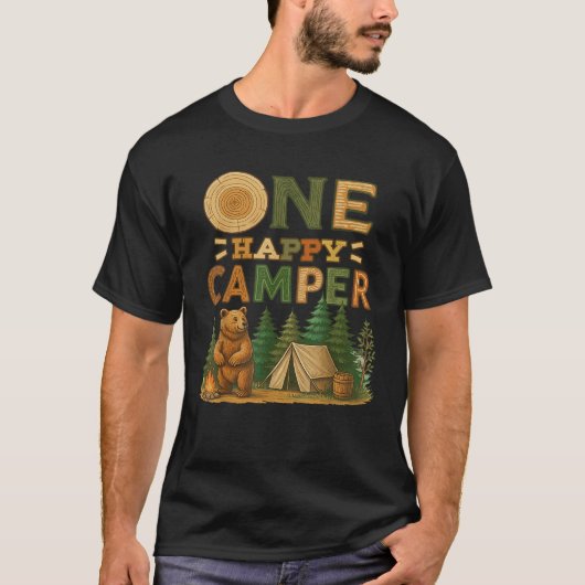 One Happy Camper Matching Family Birthday Party Ca T-Shirt (Vorderseite)