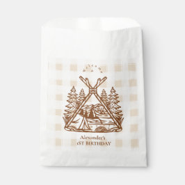 One Happy Camper Mountain Forest 1. Geburtstag Geschenktütchen