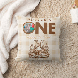 One Happy Camper Mountain Forest 1. Geburtstag Kissen