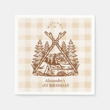 One Happy Camper Mountain Forest 1. Geburtstag