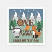 One Happy Camper Niedliche Waldtiere bevorzugen Serviette (Vorderseite)