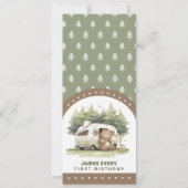 One Happy Camper Ticket Admit One Einladung (Rückseite)