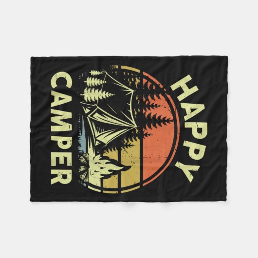 One Happy Camper Toddler Boy Funny Camng Campfire Fleecedecke (Vorderseite (Horizontal))