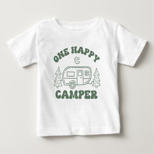 One Happy Camper Toddler T-Shirt – Cute Retro Camp (Vorderseite)