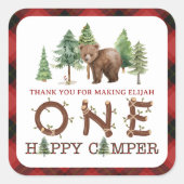 One Happy Camper Vielen Dank Square Sticker (Vorderseite)