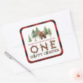 One Happy Camper Vielen Dank Square Sticker (Umschlag)