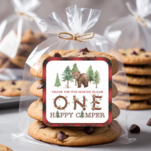 One Happy Camper Vielen Dank Square Sticker